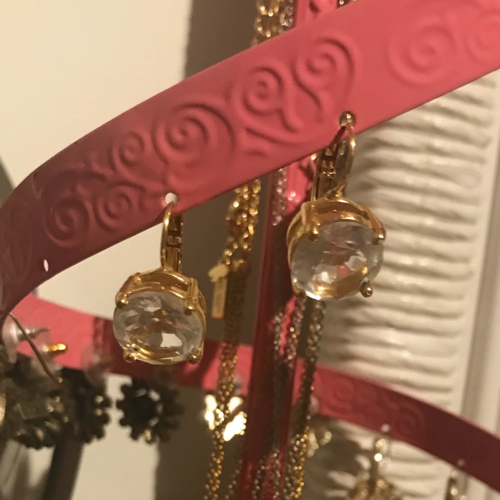 Kate Spade Clear Gumdrop Leverback Earrings